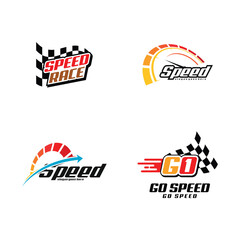 Speed logo design template . Speedometer logo template