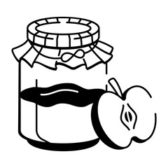 Apple Butter icon in doodle style 
