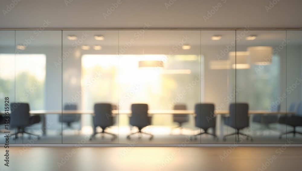 Poster Interior of a loft open space with the front view and blurred background for emphasis.