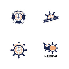 Nautical brand logo design template