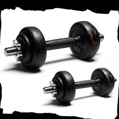 Naklejka premium 黒鉄ダンベル 力強い影 静止画