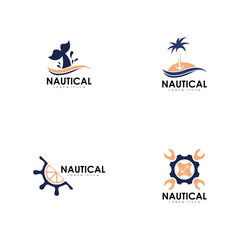 Nautical brand logo design template