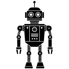 Fototapeta premium Robot vector silhouette 