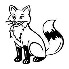 A hand drawn style icon of fox 
