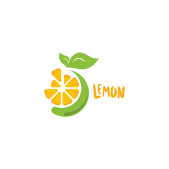 Lemon fruit logo design template. Lemon brand logo template
