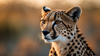 Fototapeta premium Beautiful cheetah predator up close against a scenic Southern Africa outdoors backdrop