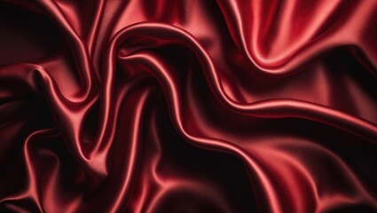 Obraz premium Red silk cloth with flowing waves and textured backdrop
