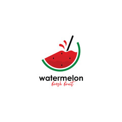 Watermelon fruit logo design template