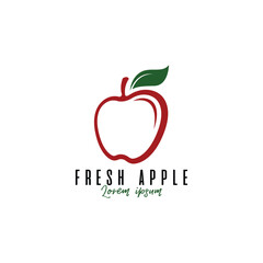 Apple fruit logo design template