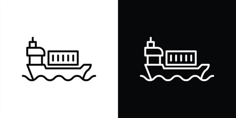 Fototapeta premium cargo ship icon. contain logistic, transportation, sipping delivery thin line icon for your app and web. vector illustration