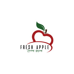 Apple fruit logo design template
