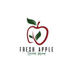 Apple fruit logo design template