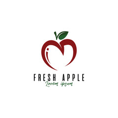 Apple fruit logo design template
