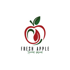 Apple fruit logo design template
