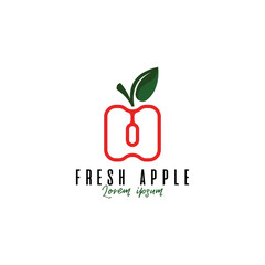 Apple fruit logo design template