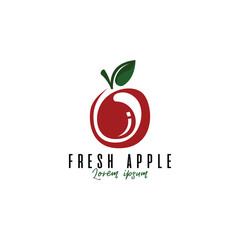 Apple fruit logo design template