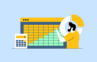 Churn analysis dashboard vector illustration - customer churn analysis, cohort analysis and churn prediction models. Businesses aiming to visualize retention strategies and calculate churn rates