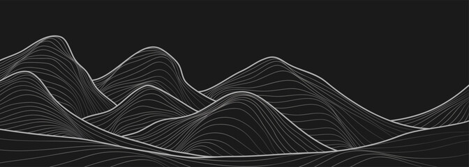Mountain line art pattern illustration. Abstract mountain contemporary aesthetic backgrounds landscapes. use for print art, poster, cover, banner