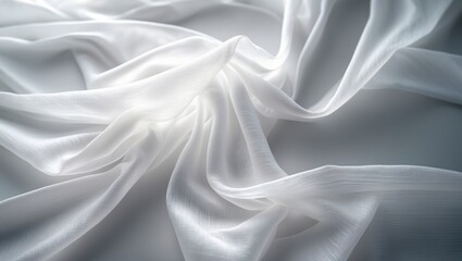 Obraz premium White organza fabric textured background