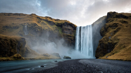Beautiful skogafoss waterfall
