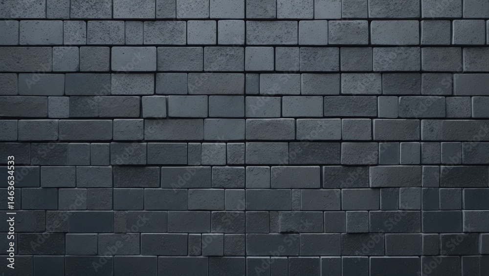 Poster outdoor building block wall with vintage dark grey brick and abstract geometric pattern texture, per