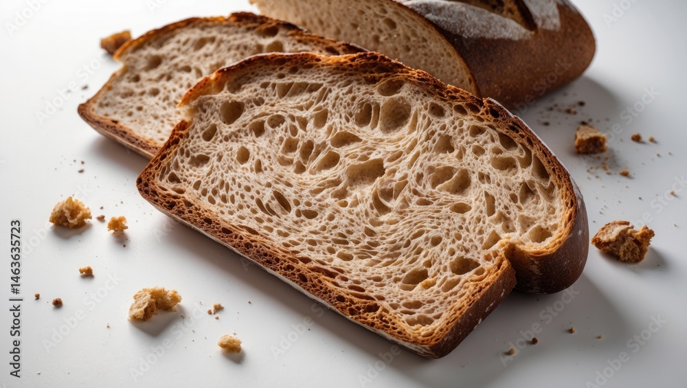 Poster Sourdough Bread slice separated on background as design element