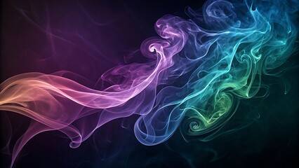 Abstract smoke art with swirling, colorful smoke patterns, creating a vibrant and dynamic visual effect, perfect for modern art, design, and creative backgrounds
