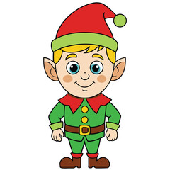 Cute Christmas Elves Clipart – Santa’s Helpers Cartoon Holiday Illustration