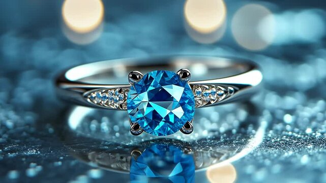 Elegant blue gemstone ring