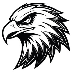 Fierce Eagle Head Logo Vector – Bold Black and White Mascot Design