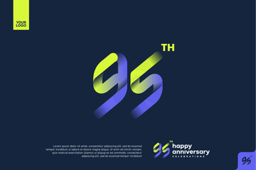 Modern 95th Anniversary Celebration with Gradient Number and Minimalist Design for Corporate or Startup Branding