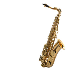Beautiful golden saxophone on white background