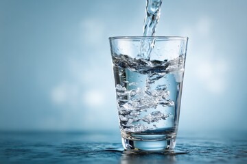 Water poured into a glass