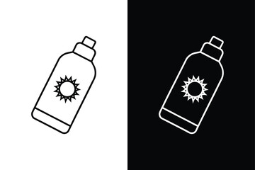 Sunscreen Line Icon. Cream Tube Vector in Thin Line Style