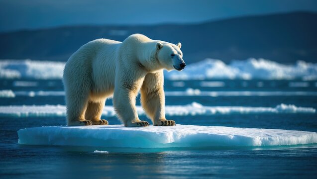 Wildlife photography of a polar bear by the sea close to Sirmilik National Park