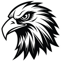 Fierce Eagle Head Logo Vector – Bold Black and White Mascot Design