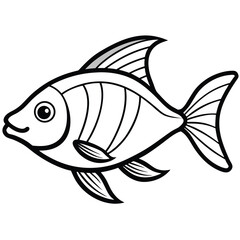Vector illustration of a fish on a white background