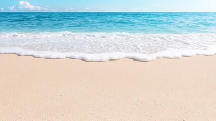 Fototapeta premium Emotional landscape painting of gentle ocean waves, showcasing tranquility and beauty in nature.