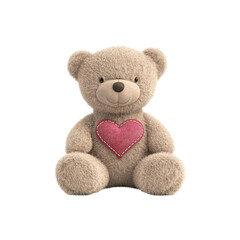 Fototapeta premium Adorable Teddy Bear with Heart Patch - Valentine's Day Gift