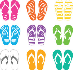 Colorful Collection of Summer Flip-Flops.