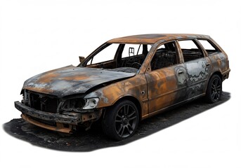 焼けた車 廃墟感漂う 悲しい風景