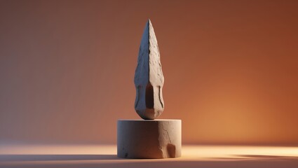 Neolithic Sardinia Menhir Featuring a Sculpted Trident Symbol