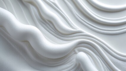 Obraz premium White foam texture for cosmetic cleansing with soap and skincare elements