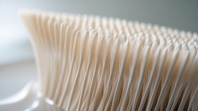 Abstract close-up of toothbrush bristle texture emphasizing care and protection