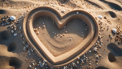 Obraz premium Sea holiday-themed minimalism background with beach, sand texture, and romantic vibes