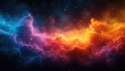 Obraz premium Cosmic Nebula Red Blue Space.