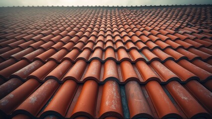 Roof tiles made of red clay
