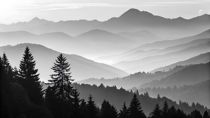 Monochrome gradient with a clean, smooth composition, creating a minimalist and elegant design ideal for modern backgrounds, abstract art, and contemporary digital visuals