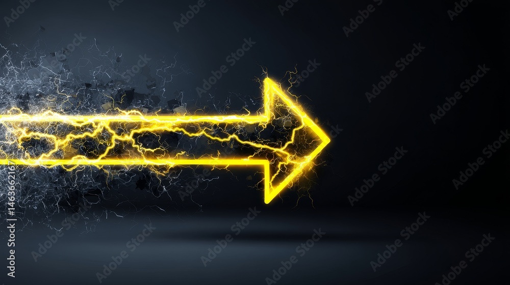 Poster electrifying arrow of progress - a dynamic arrow graphic symbolizes progress, innovation, energy, an