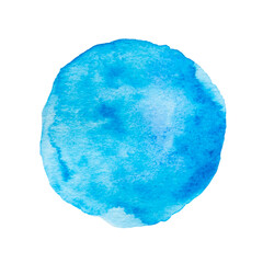 Blue Hand Drawn Watercolor Drops Round Banner